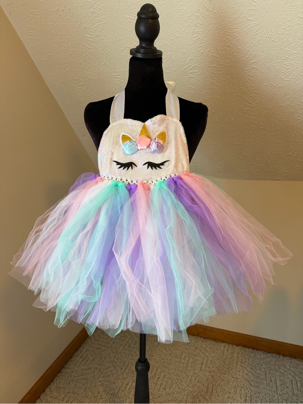 Unbranded Pastel Unicorn Tulle Tutu Dress for Kids